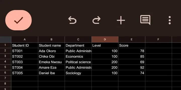 Student Records Organization Using Google Sheets